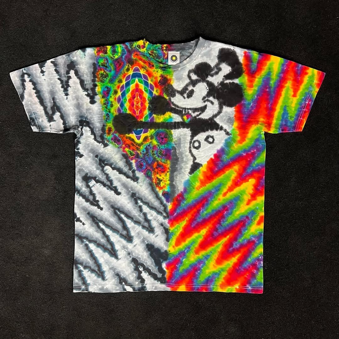 Psychedelic Cartoon Tie-Dye T-shirt