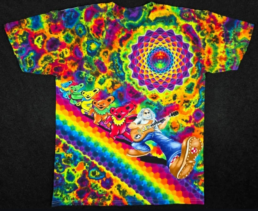 Psychedelic Tie-Dye Grateful Bear T-Shirt